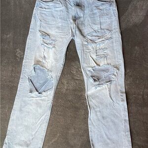 Distressed Light Wash Jeans